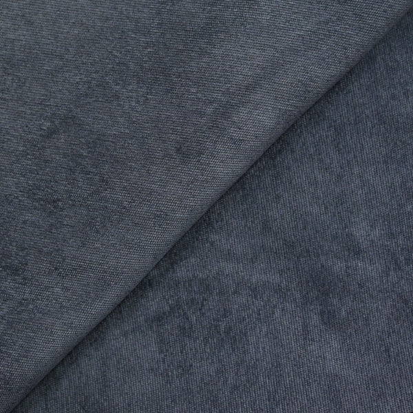 Velours polyester fines côtes gris acier