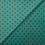 Velours ras imprimé pois fond turquoise