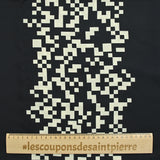 Printed viscose pixel strips black background