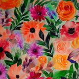 Viscose imprimée bouquet de fleurs multicolore