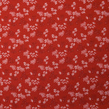 Viscose imprimée buisson floral fond rouge