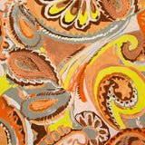 Viscose imprimée campagne camel et jaune