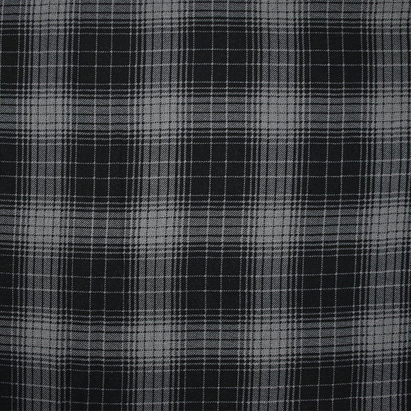 Viscose imprimée carreaux gris fond noir