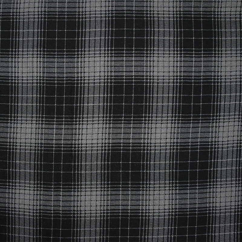 Viscose imprimée carreaux gris fond noir