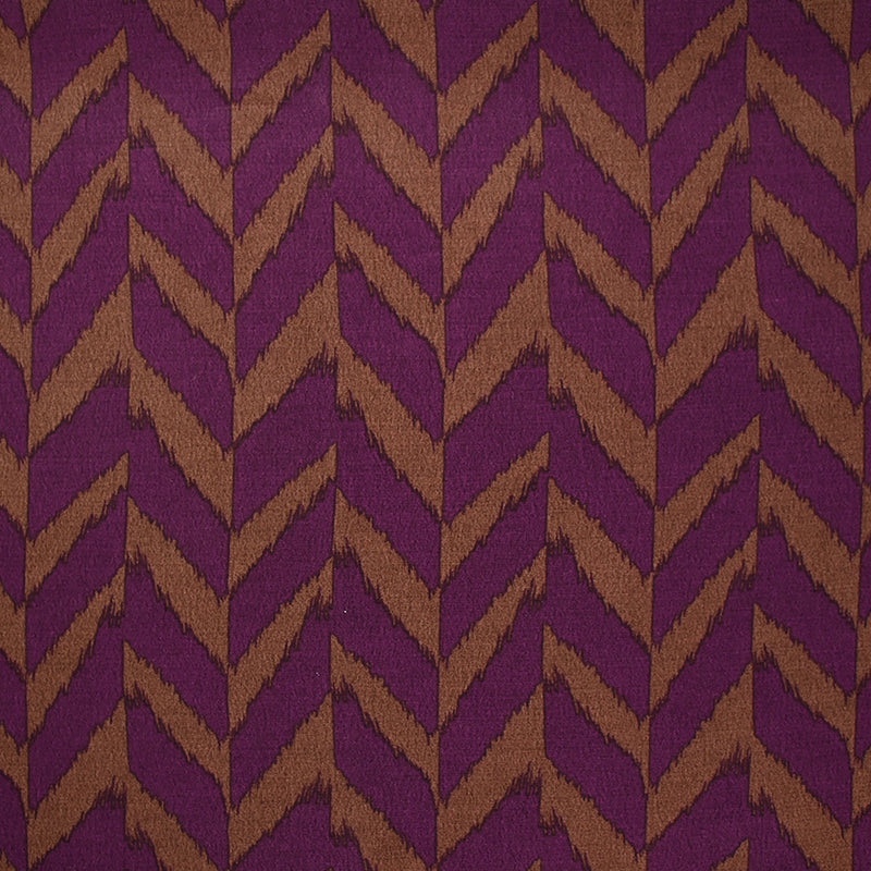 Viscose imprimée chevrons violet fond marron