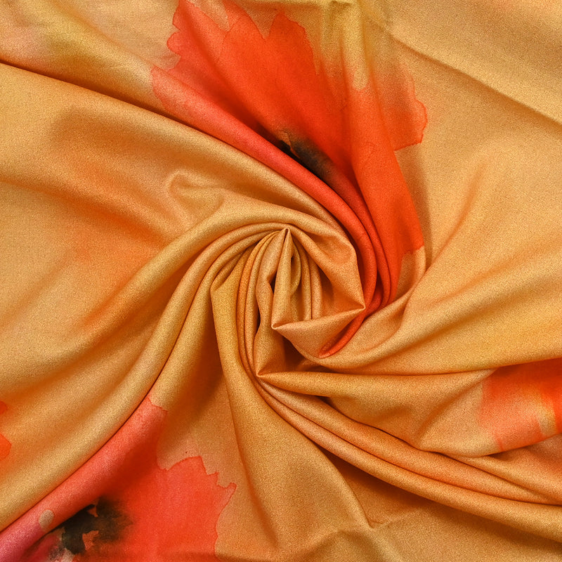 Viscose imprimée coquelicot en aquarelle