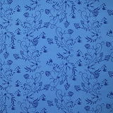 Viscose imprimée doupionnée Carolina fond bleu azur