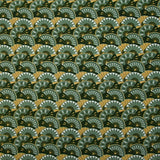 Viscose imprimée éventail ocre et vert