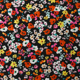 Viscose imprimée explosion de fleurs fond noir
