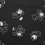 Viscose imprimée Félix le chat fond anthracite
