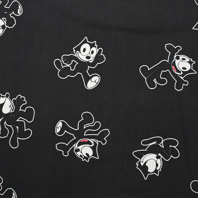 Viscose imprimée Félix le chat fond anthracite