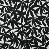 Viscose imprimée feuilles de bambou noir fond blanc