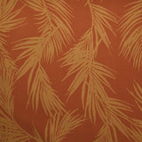 Viscose imprimée feuilles de palmier fond orange brûlé