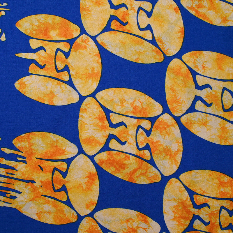 Viscose imprimée flamme fond bleu roi