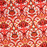 Viscose imprimée flamme orange fond blanc