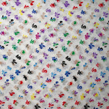 Viscose imprimée fleurs colorées fond blanc