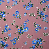 Viscose imprimée fleurs Hibiscus fond vieux violet