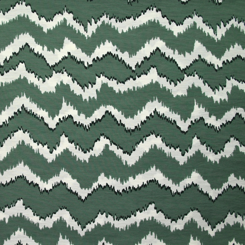 Viscose imprimée froissée onde de chevrons fond jade