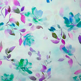 Viscose imprimée givre de fleurs fond ciel