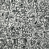Viscose imprimée graffitis noir fond blanc