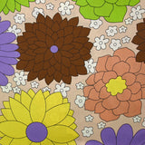 Viscose imprimée harmonie de fleurs fond beige