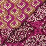 Viscose imprimée ikat baroque magenta