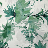 Viscose imprimée jungle en aquarelle vert fond blanc