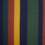 Viscose imprimée larges rayures ocre rouge et vert forêt