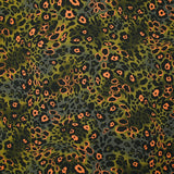 Viscose imprimée léopard orange fluo fond kaki