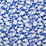 Viscose imprimée lurex le temps des fleurs fond bleu roi