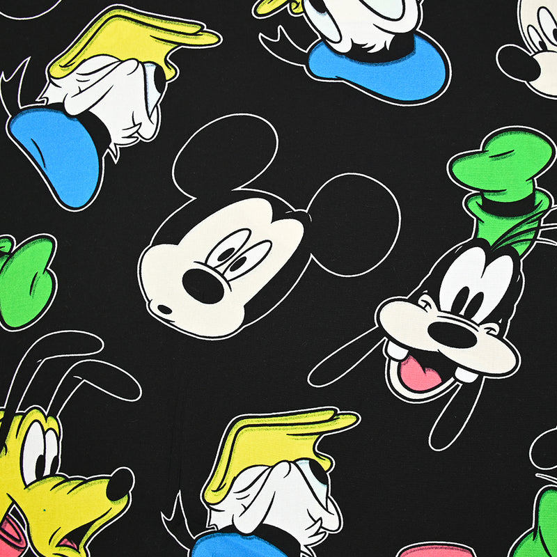 Viscose imprimée Mickey et compagnie fond noir