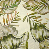 Viscose imprimée nature en feuilles vert fond écru