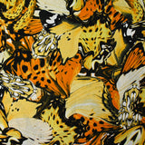 Viscose imprimée papillon moutarde