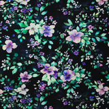 Viscose imprimée papillons de fleurs fond noir