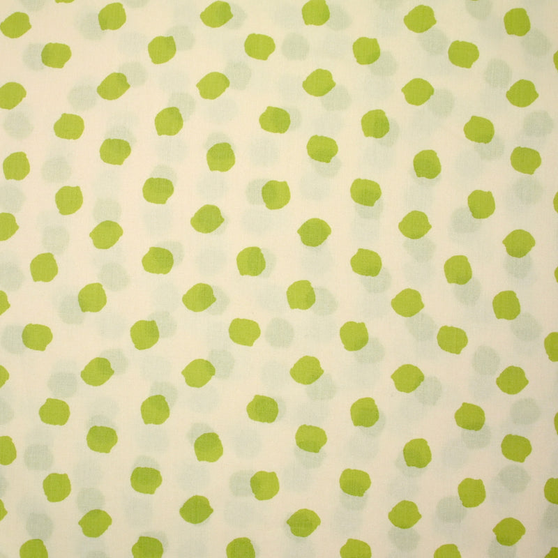 Viscose imprimée pois vert fond écru