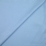 Viscose imprimée rayure bleue fond blanc