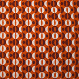 Viscose imprimée rétro fond orange