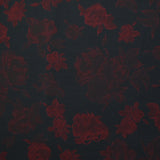 Viscose imprimée roses rouges fond noir