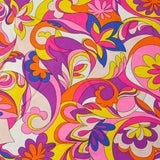 Viscose imprimée seventies rose