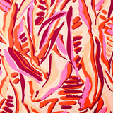 Viscose imprimée vague rose et rouge