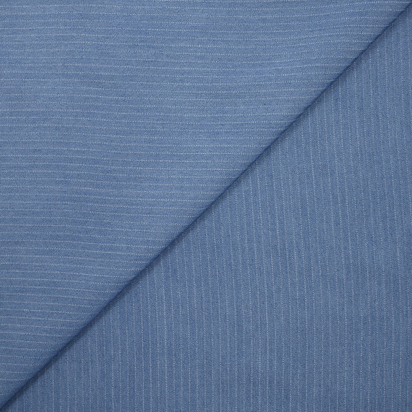 Viscose jeans rayures blanches fond bleu moyen