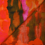 Viscose tissée imprimée brume orange et kaki