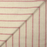 Viscose tissée-teinte rayée tomette fond écru