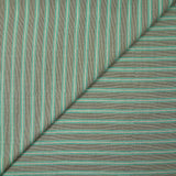Voile 100% coton tissé-teint multi rayure menthe et kaki fond écru