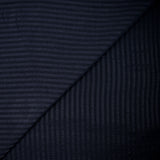 Voile de coton viscose rayé nervuré Maria bleu marine