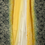 Voile de coton brodé dégradé noir, blanc et jaune