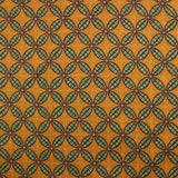Voile de coton imprimé rosace fond ocre