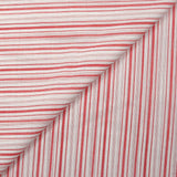 Voile de coton rayé rouge et blanc