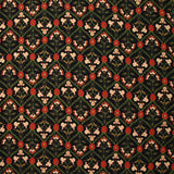 Voile de viscose imprimé Rosaline rouge fond noir