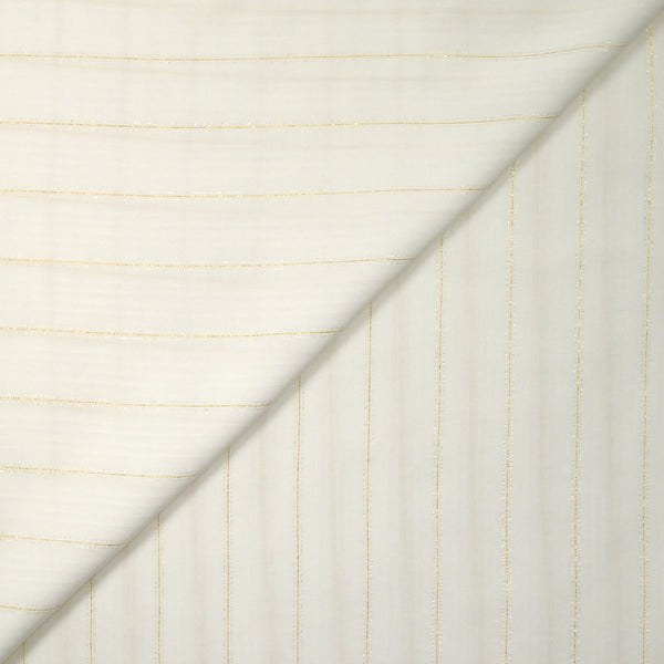 Voile de viscose rayé lurex Roxanne blanc cassé